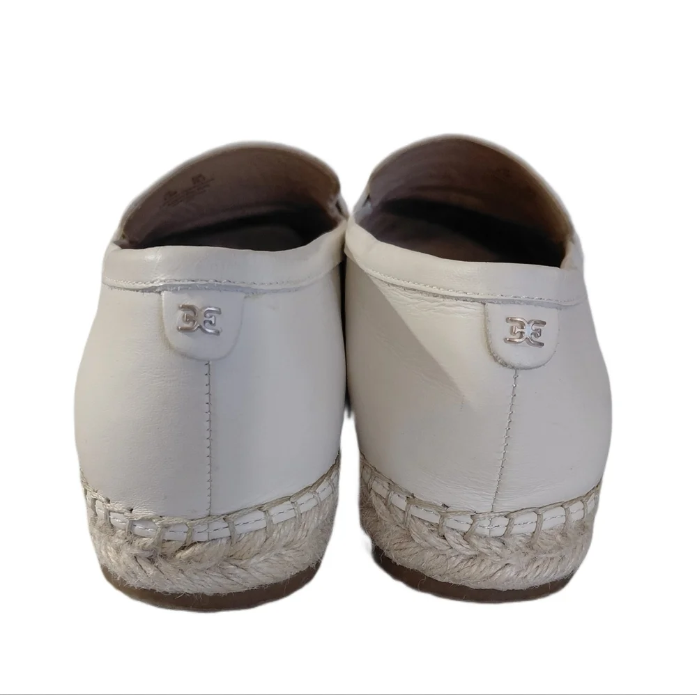 Sam Edelman Cream Espadrille Flats Women's Size 9.5 Leather Loafers